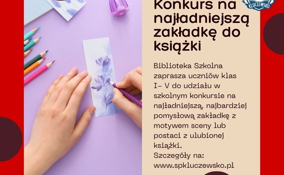 Post na Facebooka Konkurs na najładniejszą zakładkę do książki